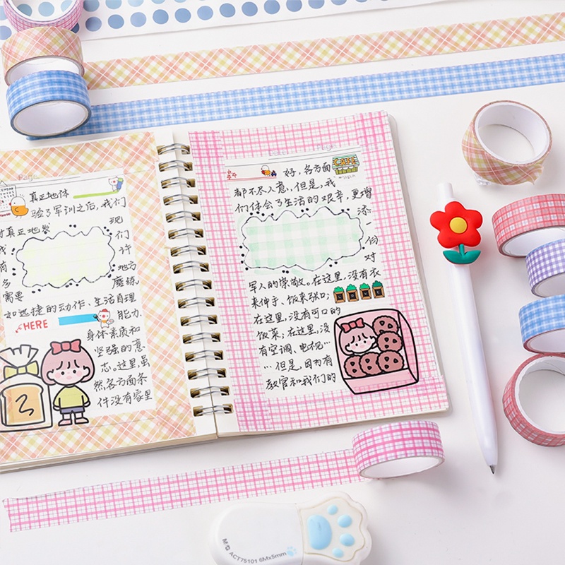 Ins Plaid Series Washi Tape Buku Pegangan Siswa Deco DIY Tape Stiker