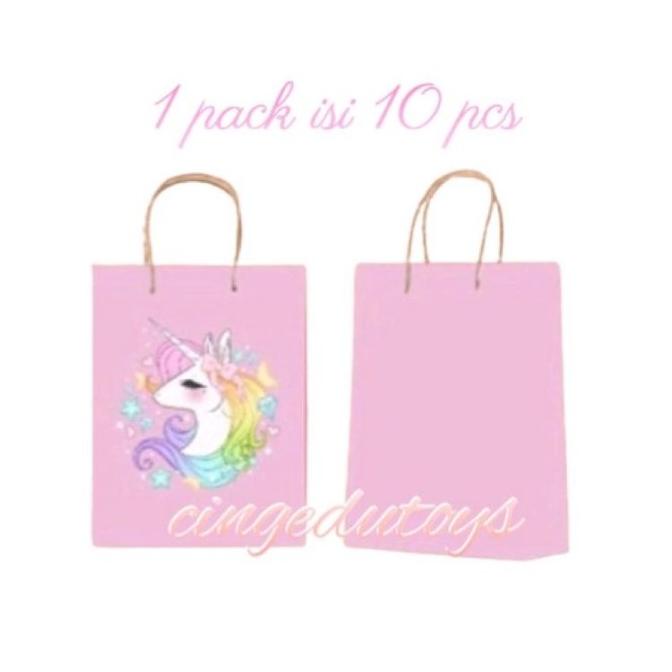 

10PCS PAPER BAG/ GOODIE BAG / TAS SOUVENIR UNICORN / MARBLE / NATAL RTGR66546R