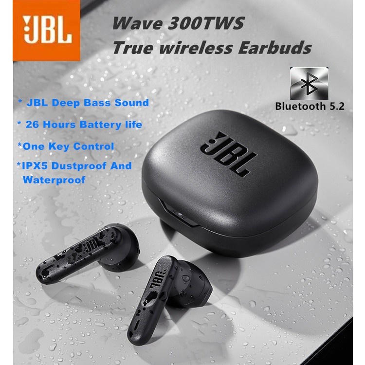 Headset Bluetooth JBL wave 300 Earphone Wireless Pure Bass Super Bass Live V 5.2