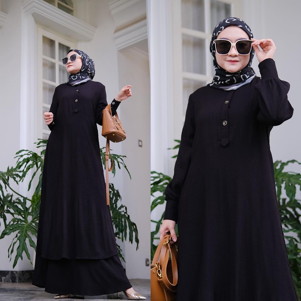 HAMEEDA SET - SETELAN Simple ROK TUNIK BAHAN CRINKEL