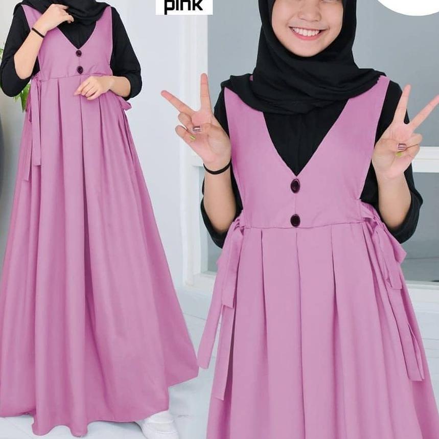 SALE✅Avela Set Overall Pakaian Anak Tanggung Umur 12-15 Tahun Overal Plus Inner Baju Lebaran Remaja|