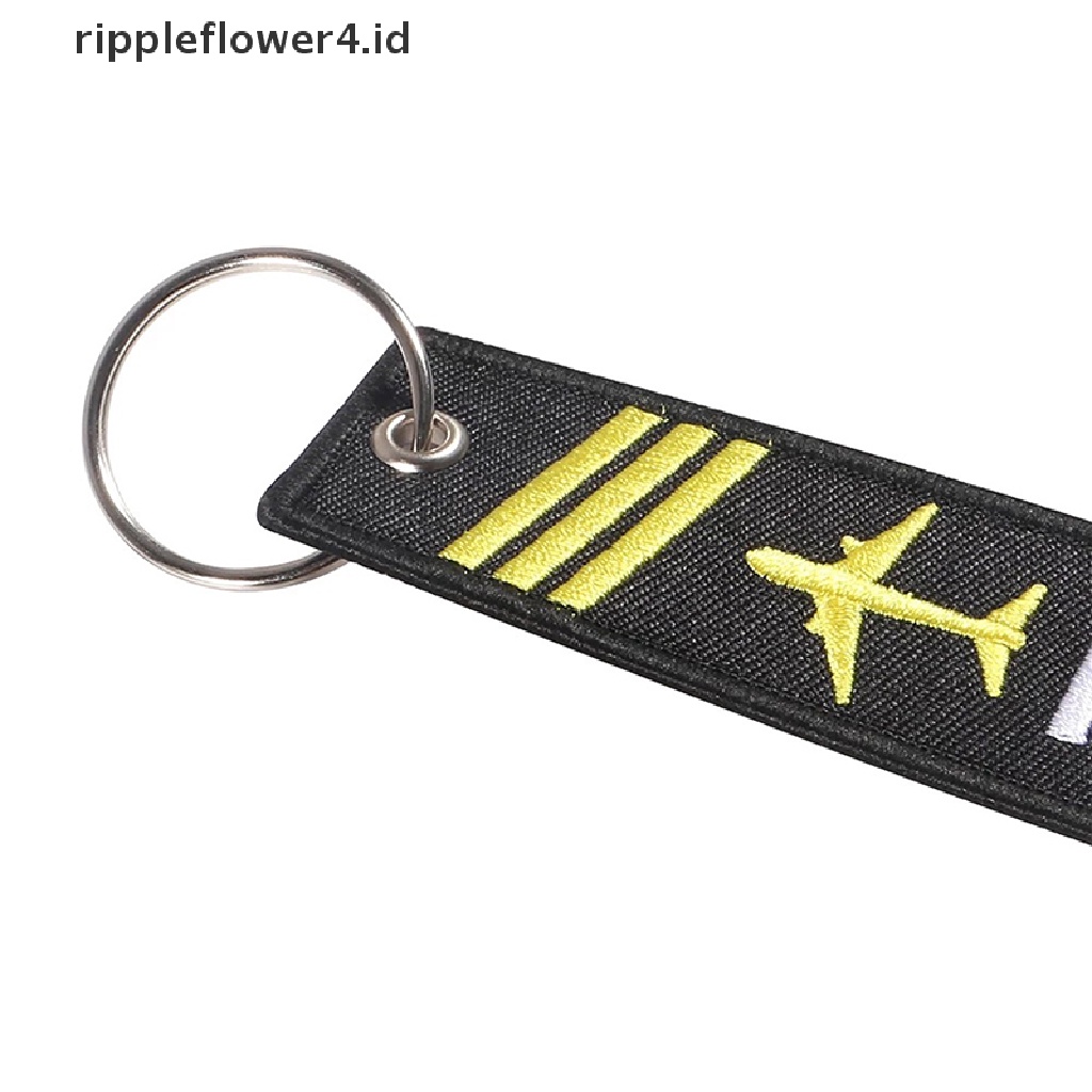 {rippleflower4.id} Gantungan Kunci Perhiasan Bordir Co-Pilot Key Chain Untuk Hadiah Penerbangan Luggage Tag~