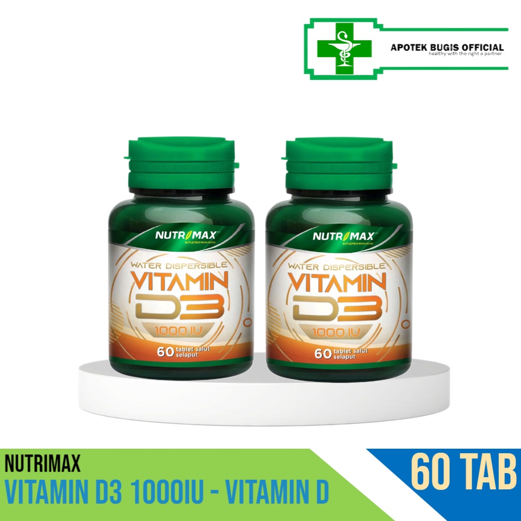 NUTRIMAX Vitamin D3 1000 IU isi 60 Tablet Vit Imun Imunitas Kekebalan Daya Tahan Tubuh D 3 1000IU