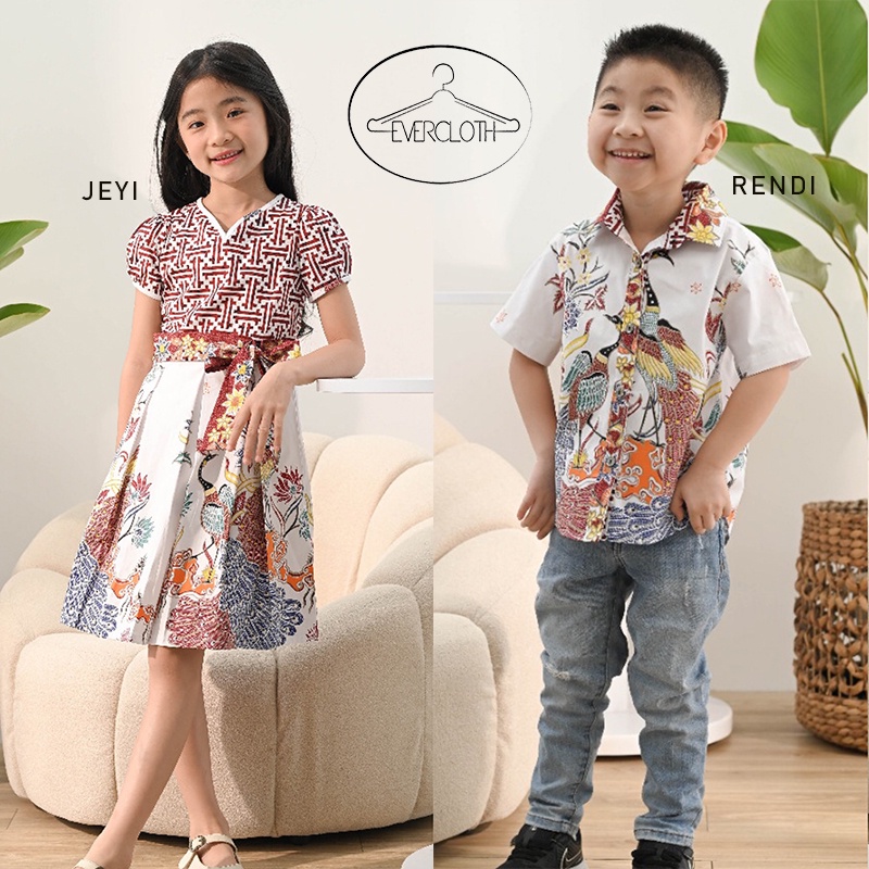 Evercloth Jeyi / Rendi Kids Dress Terusan Batik Anak Dress Batik Baju Anak Perempuan