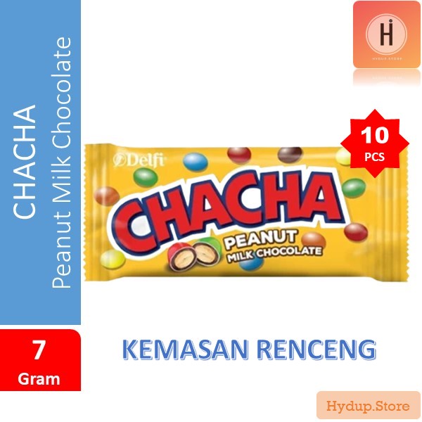 

Chacha | Cha Cha permen susu cokelat kacang aneka warna Renceng 7 Gram