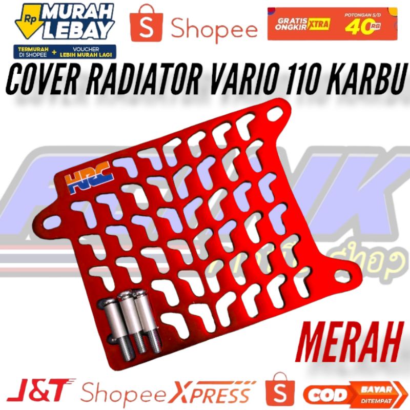 Cover radiator hrc vario 110 cnc vario karbu almunium / tutup cover radiator vario 110 cnc almunium