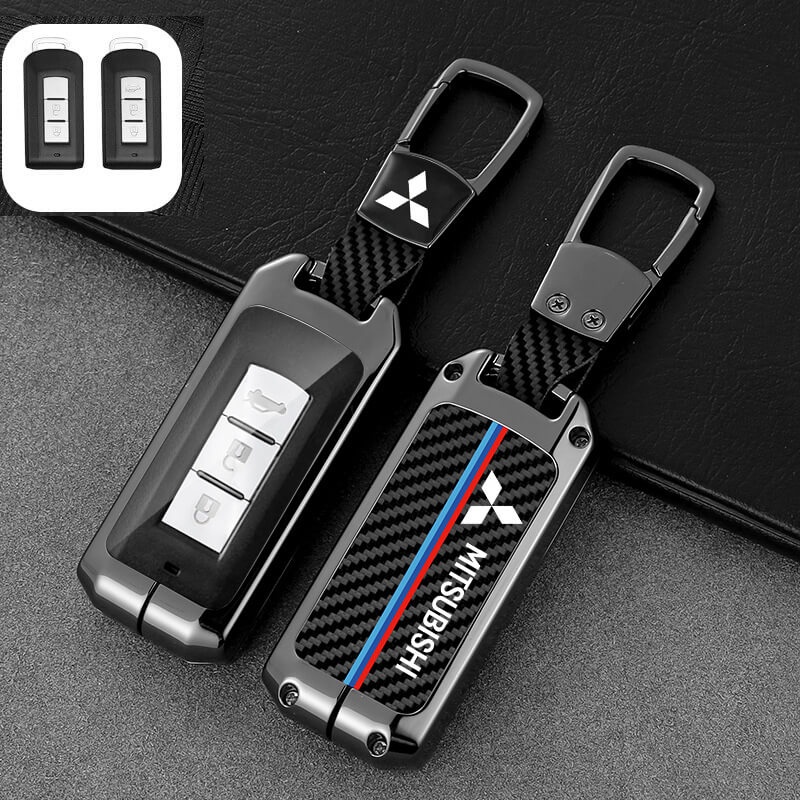 [Tersedia] Casing Kunci Mobil Zinc Alloy Carbon Fiber Untuk Mitsubishi Xpander/Triton// Triton2022/Mirage/Lancer/Montero Sport2022/Strada23/Xpander Cross Keyholder
