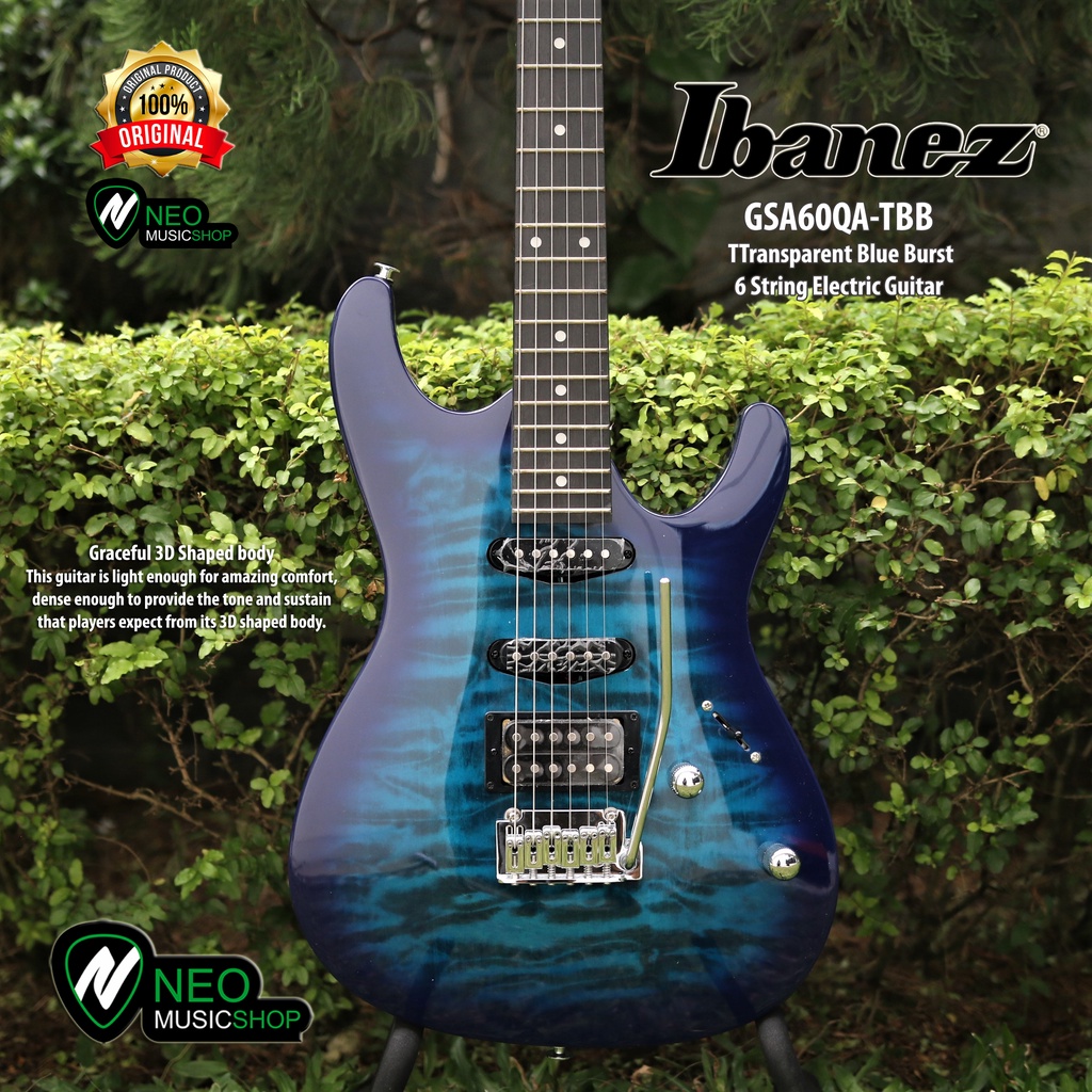 IBANEZ GSA60QA TBB Transparent Blue Burst 6 Strings Electric Guitar