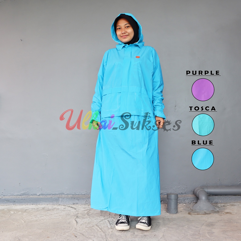 Jas Jaz Hujan Ujan Setelan Dewasa Wanita Jaket Dan Rok Tebal Anti Tembus Air Berkualitas Bagus Murah