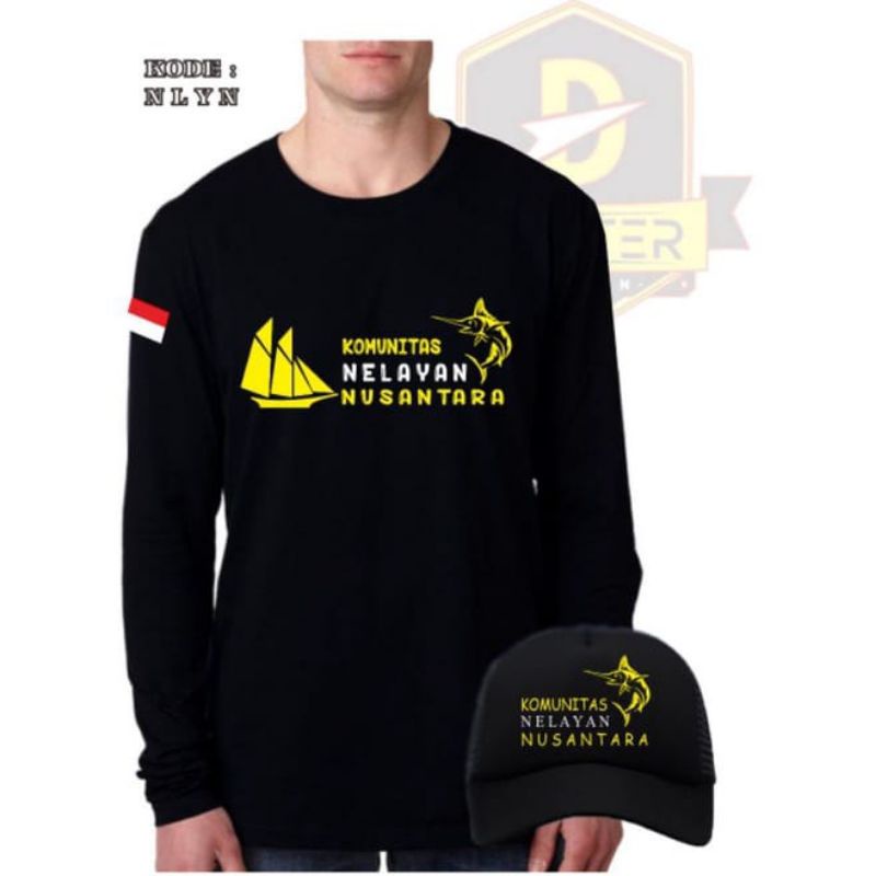 KAOS BONIS TOPI LENGAN PANJANG NELAYAN NUSANTARA NELAYAN INDONESIA//BAJU PELAUT NELAYAN