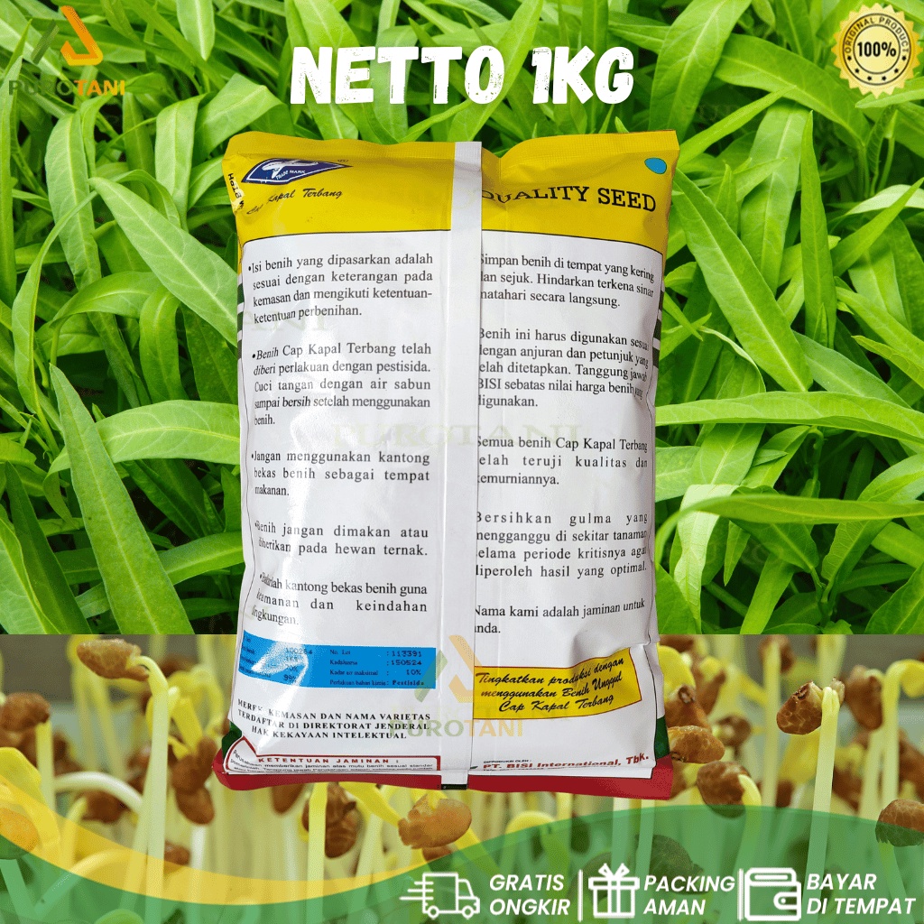 Benih Kangkung Unggul BISI Amanda Chia Tai Seed 1 Kg Kapal Terbang