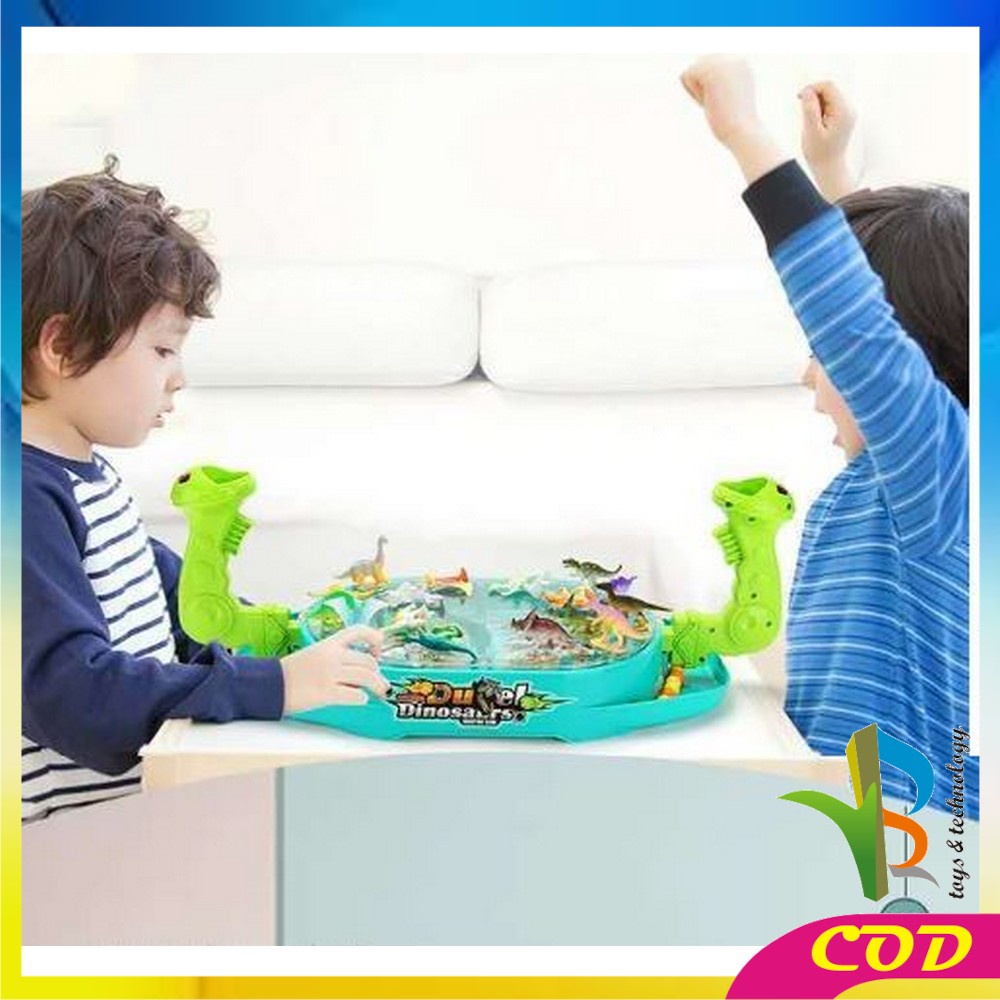 RB-M285 Mainan Dinosaurus Duel Games Tembak Bola Dinosaur Board Game Set Maenan Dino Battle Games Anak Laki Laki Perempuan