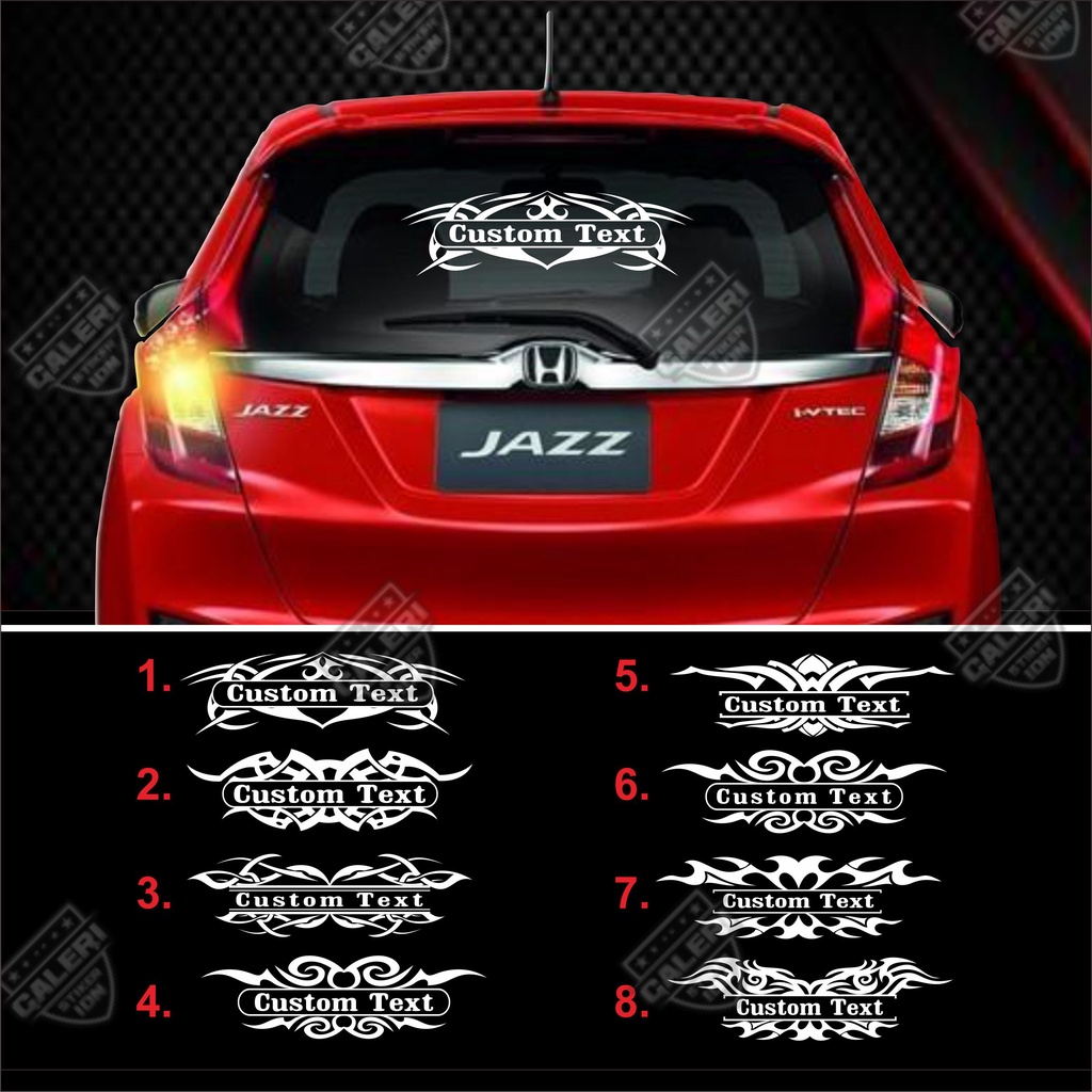 Stiker kaca mobil stiker body mobil custom nama mobil cutting sticker tribal custom nama text