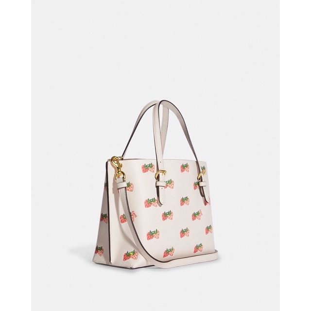 Coach Tote in Signature Canvas Mollie White With Flower (CB600)