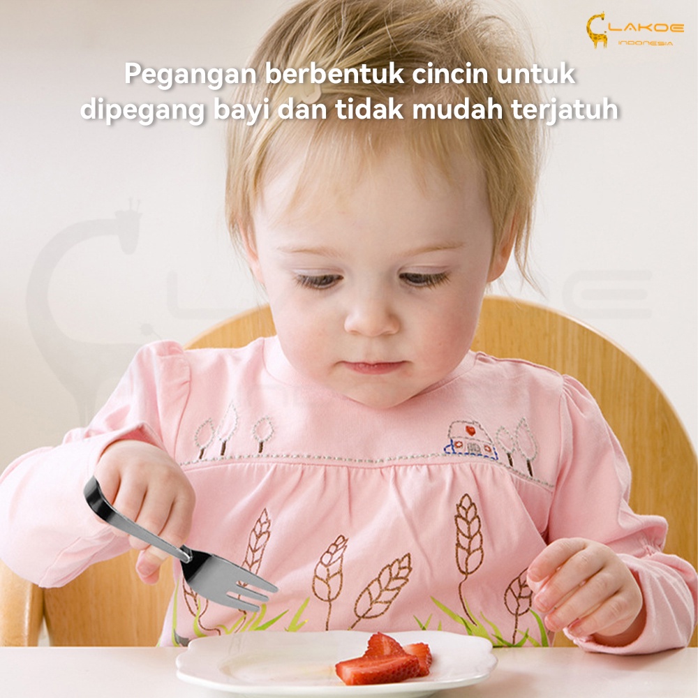 Sendok Garpu makan BLW Anak Stainless Steel ori Japanese