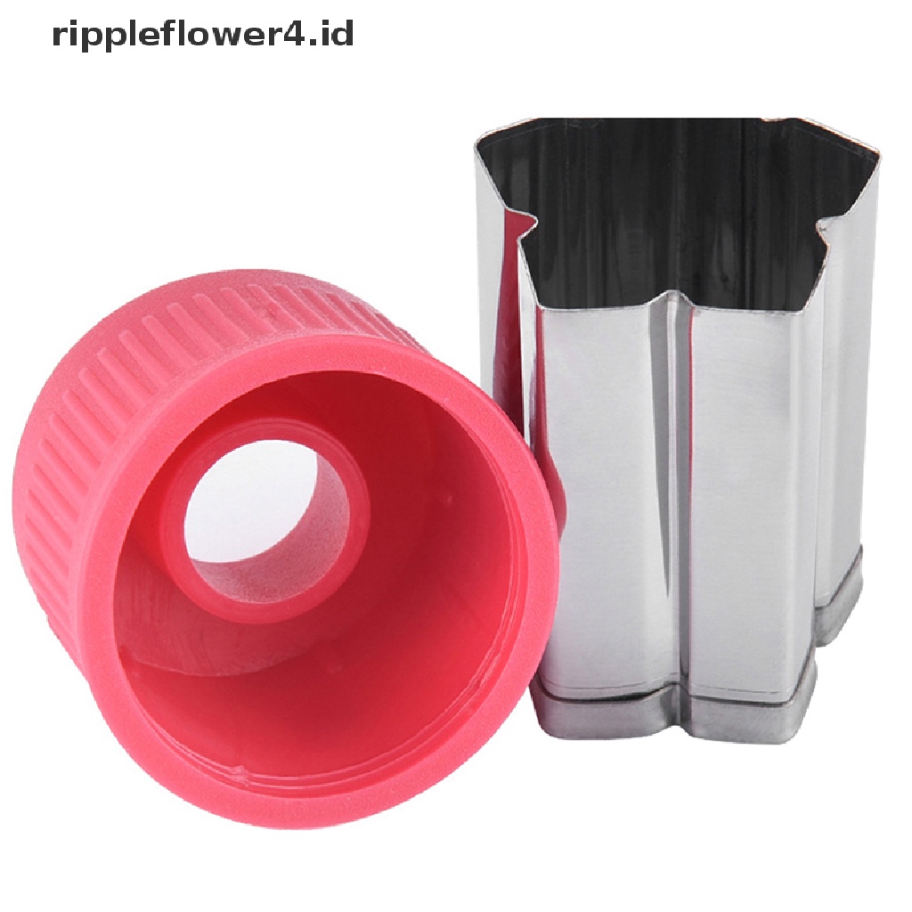 {rippleflower4.id} 3pcs/set Bintang Bentuk Kelinci Sayuran Buah Pemotong Gagang Plastik Alat Masak Portable Stainless Steel Fruit Cutg Die Gadget Dapur~