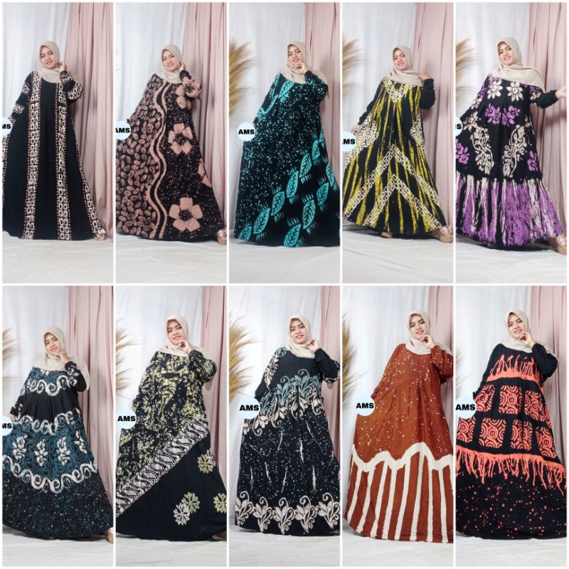Gamis Twill Jumbo Ori Tebal Premium Ld 130 Daster Twil Abstrak Panjang 3L XXXL Katun Tuwill Cap Peka