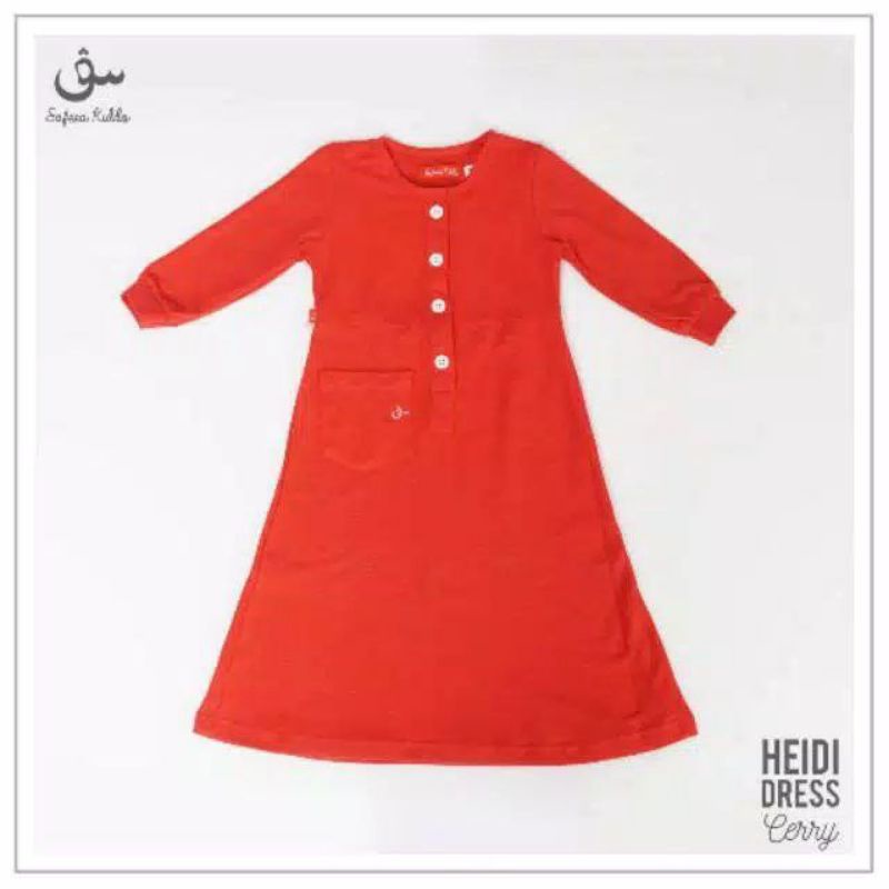 Heidi Dress Kids by Safeea Kiddo baju gamis anak perempuan size 5 Maroon