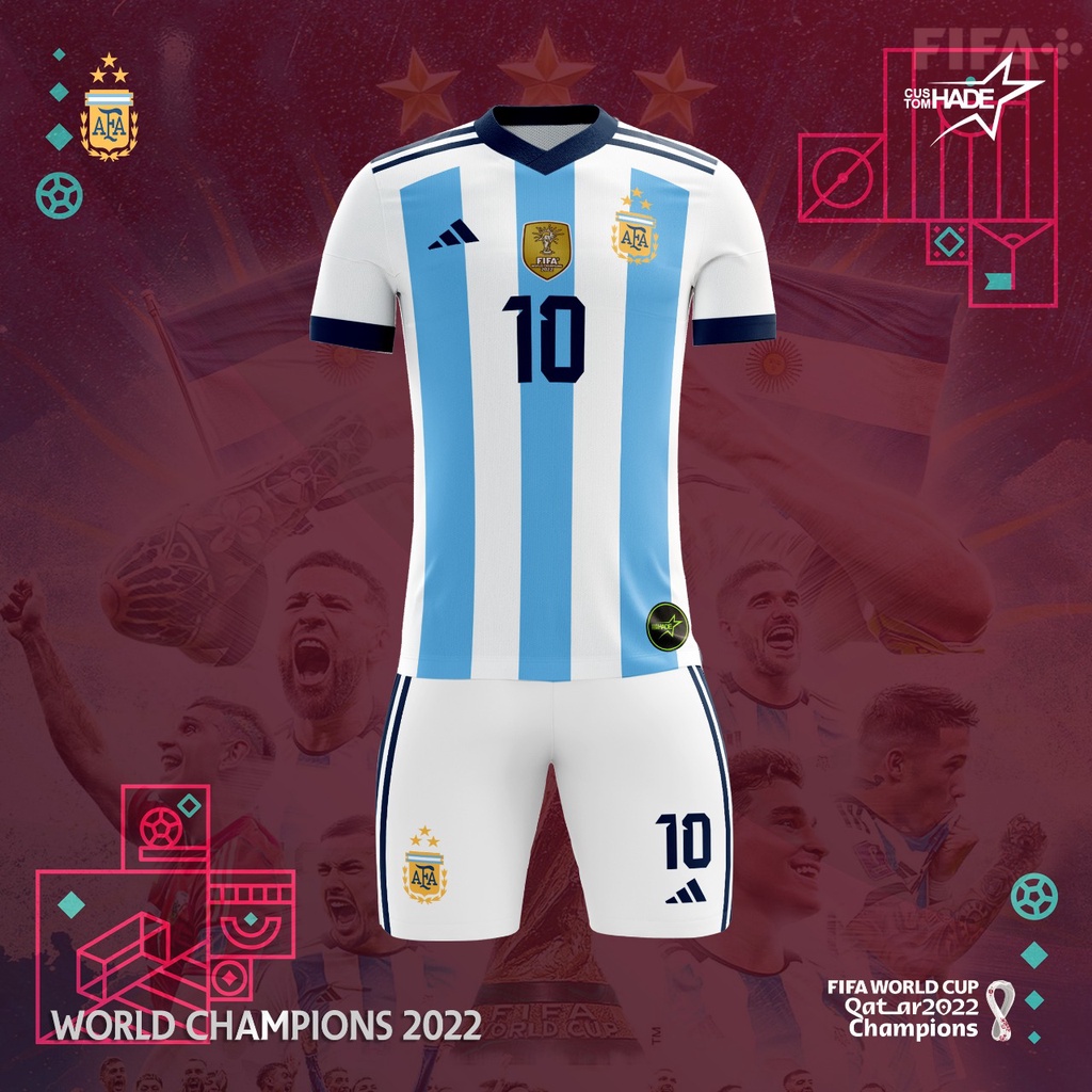 Jual Baju Kaos Jersey Setelan Argentina Edisi World Champions