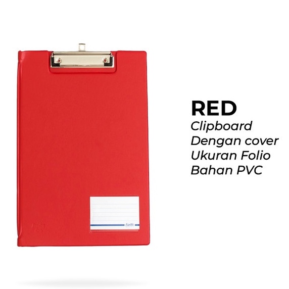 

Bantex Clipboard Papan Jalan Folio F4 Model Cover Penutup Red