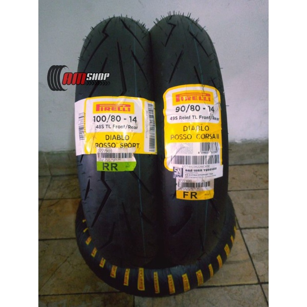 Paket Ban Pirelli 100/80-14 Diablo Rosso Sport & 90/80-14 Diablo Rosso Corsa II