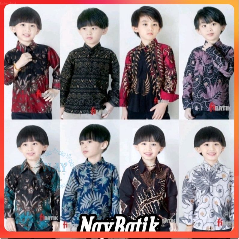 KEMEJA BATIK ANAK COWOK BAJU BATIK ANAK LENGAN PANJANG UMUR 2-13 TAHUN Kemeja Batik Anak - batik ana