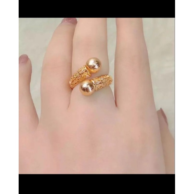 CINCIN BOLA BOBA PASIR LAPIS EMAS