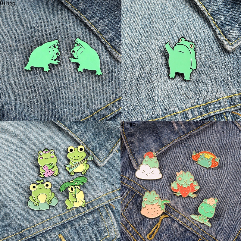 Pin Enamel Kodok Lucu Pin Enamel Gerakan Lucu Kodok Bros Lencana Anime Froggy Alloy Bros Lencana Kerah Pin Kartun Hewan Perhiasan Hadiah Untuk Teman