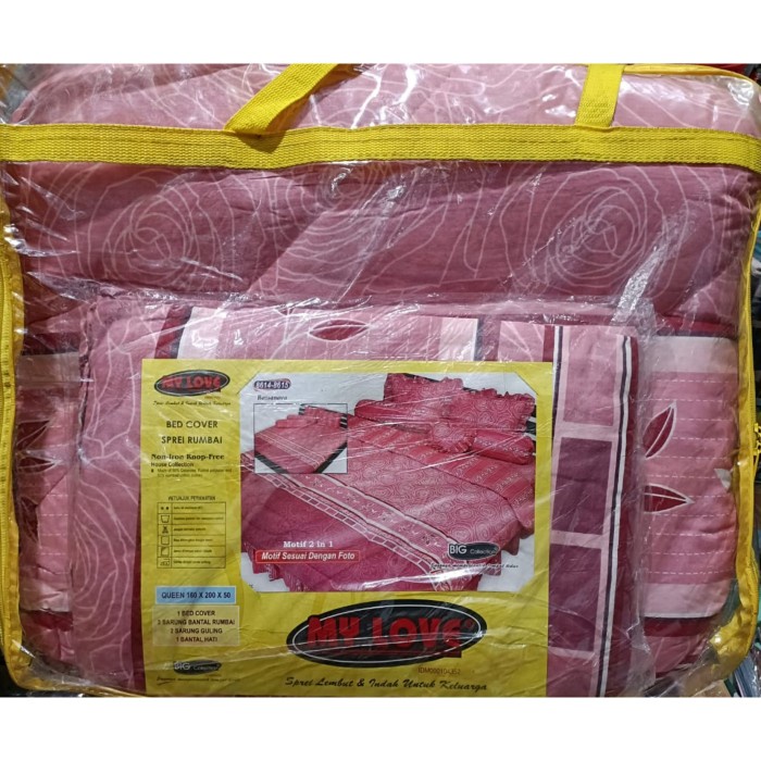 Bedcover My Love Set Queen Rumbai 160x200 cm (HARGA PROMO) {Property Off Liliy Grosir Sprei Jakarta}