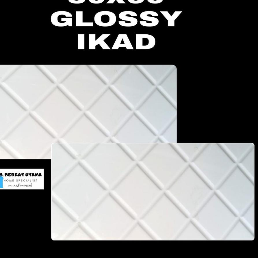 Diskon KERAMIK DINDING 30X60 GLOSSY PUTIH HEXAGON / PUTIH KOTAK-KERAMIK DINDING KAMAR MANDI