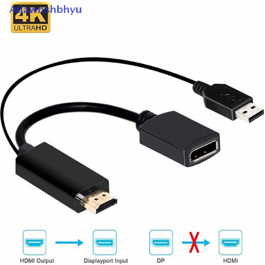 Adhyu 4K USB Powered HDMI Male to DP Display Port Female Adapter Converter Devices ID