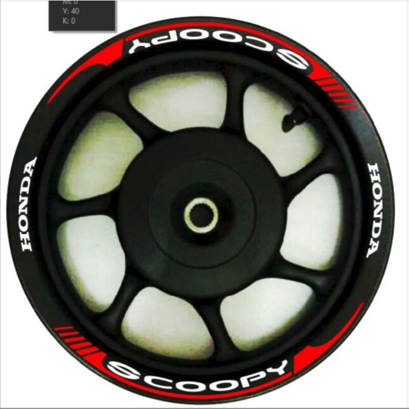 CUTTING STICKER LIST VELG MOTOR SCOOPY FULL SET DEPAN BELAKANG