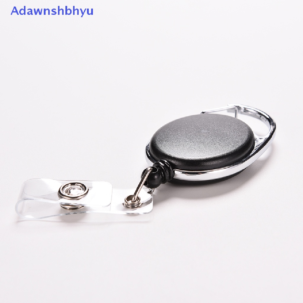 Adhyu Retractable Recoil ID Badge Lanyard Name Tag Kunci Card Holder Belt Klip Hitam ID