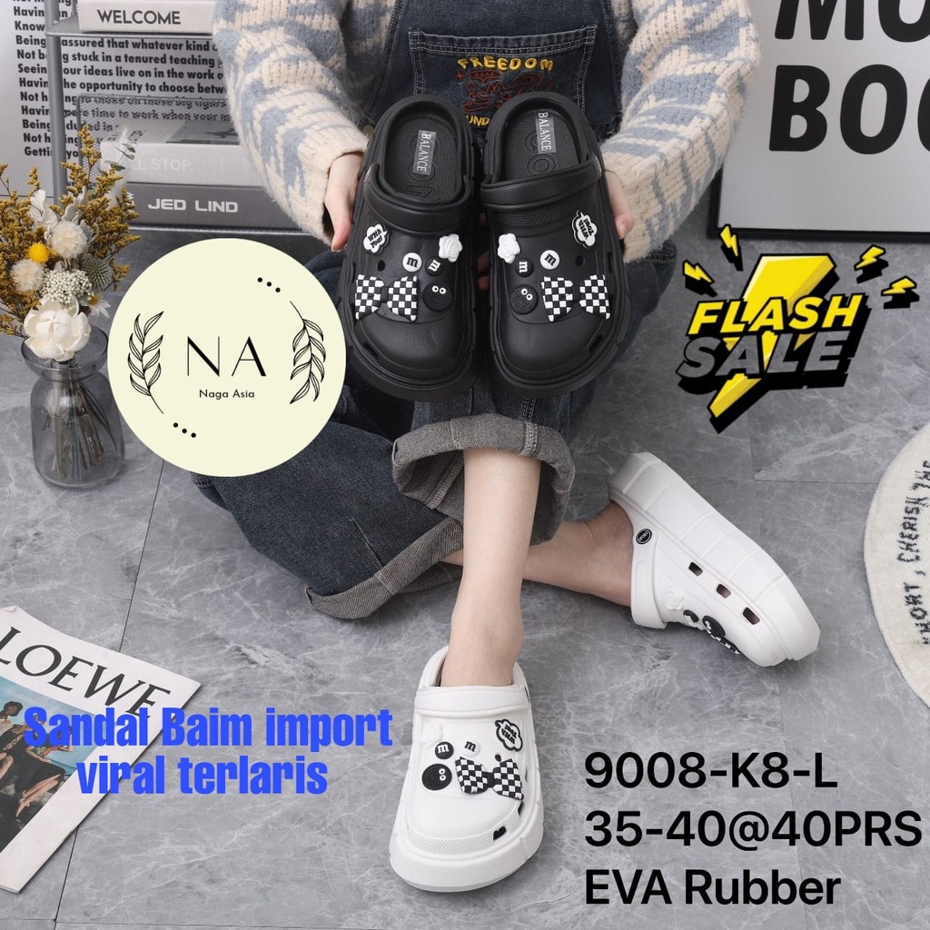 Sandal baim Fuji perempuan dewasa banyak aksesoris- sandal baim balance premium import korean style 8558-11 (36-41) sandal baim terbaru dengan manik lucu