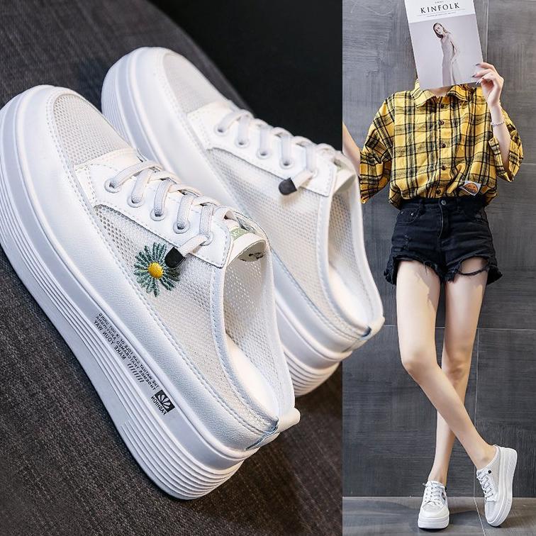 U81W DNY Sepatu Sandal Korea Sendal Wanita Putih Import  Sepatu Sendal Perempuan  0044 8YS