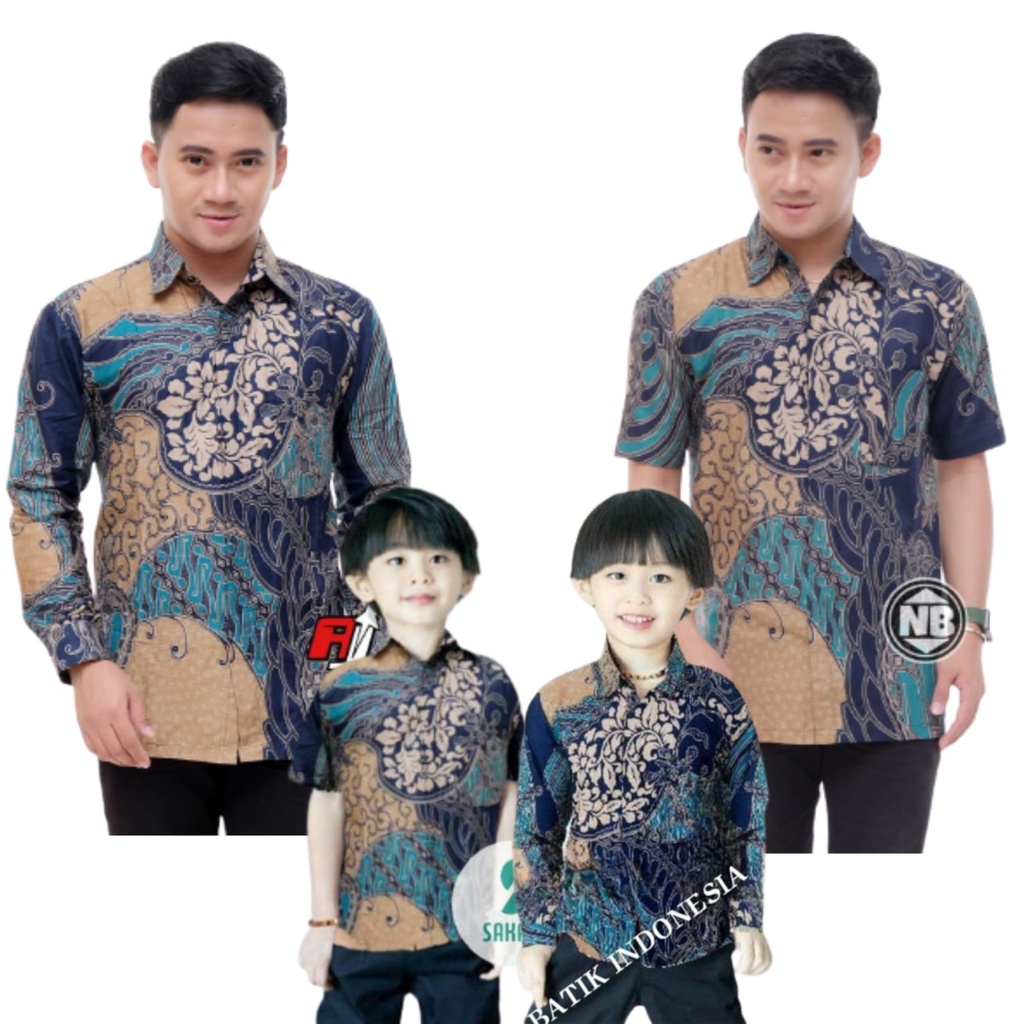 KEMEJA HEM BATIK MOTIF CAP TOSCA M L XL XXL