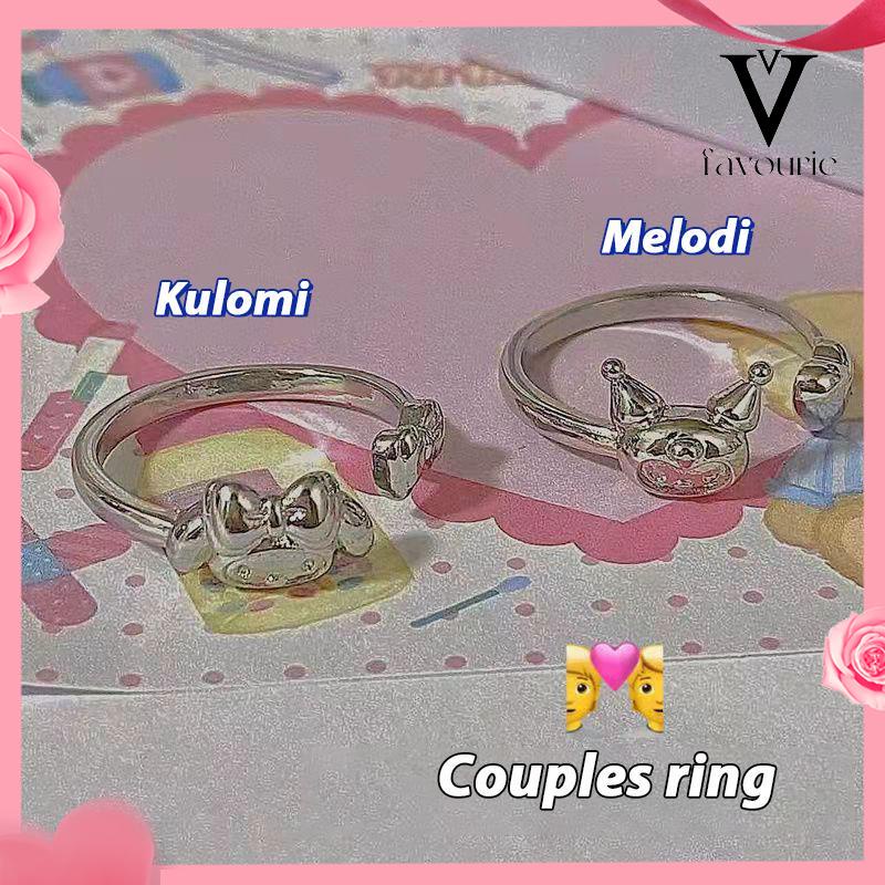 CODCincin Kuromi Melody Adjustable Kartun Lucu Korea Cincin Untuk Wanita-FA