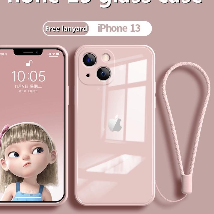 Terlaris Case Iphone 13 Mini 13 Pro Max Tali Lanyard Softcase Terbaru Glass Miror Kaca Premium Mewah