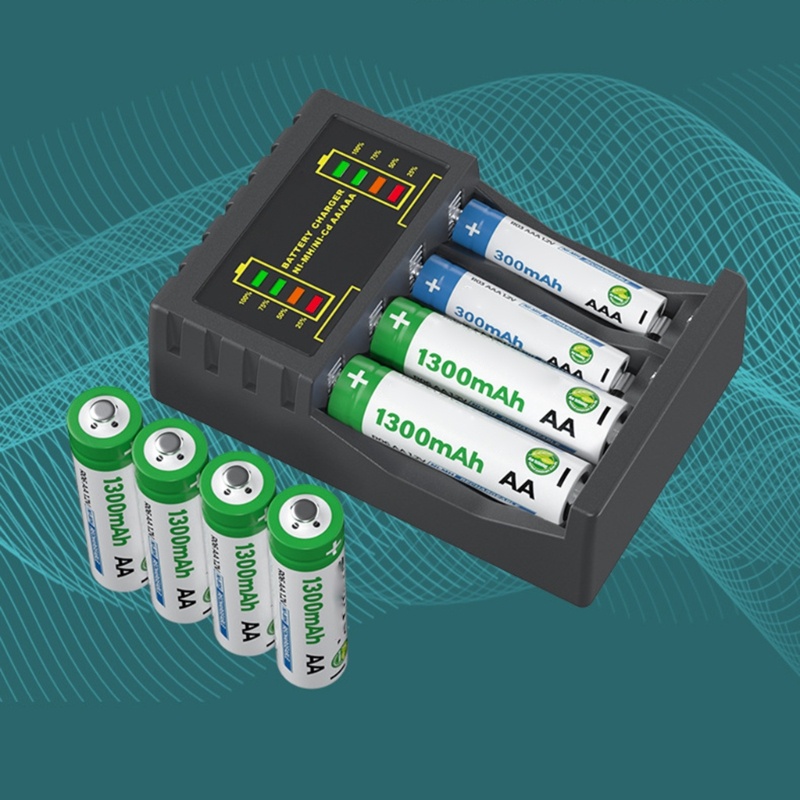 Zzz 4Slot Charger USB Type-C Led Untuk AAA/AA Ni-MH/Ni-Cd Rechargeable