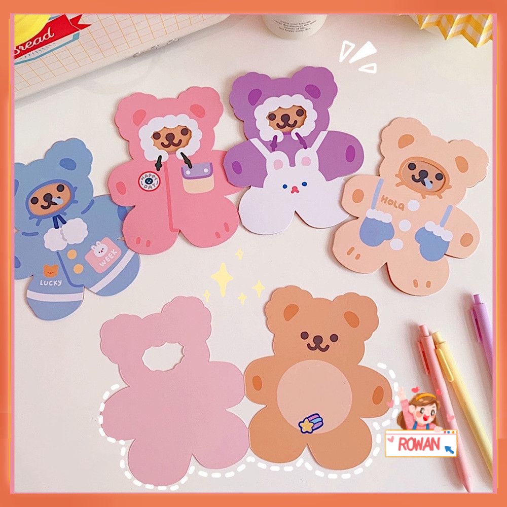 R-flower Card Creative Girl Heart Berkah Kertas Undangan Motif Beruang