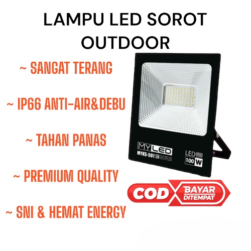 FLOOD LIGHT ( WARM WHITE / KUNING ) / LAMPU SOROT MY-LED / LAMPU SOROT LED / LAMPU SOROT MURAH