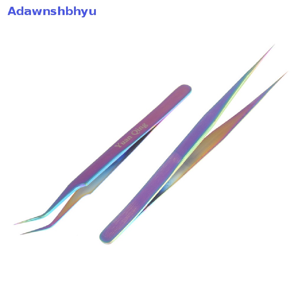 Adhyu Rain Colorful Stainless Steel Tweezer Nail Stiker Rhinestone Picker Alat ID