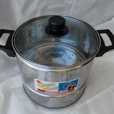 HOT Dandang nasi/kukus 2kg -2,5kg tutup kaca ☆ 864