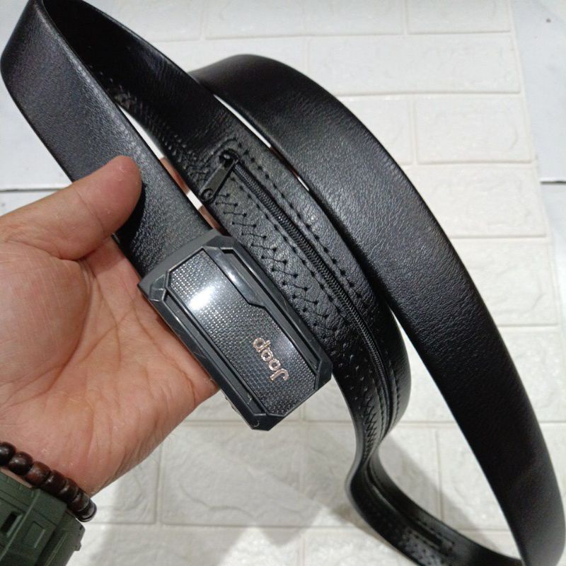 sabuk kulit pu  sentites Resleting Gesper pria import