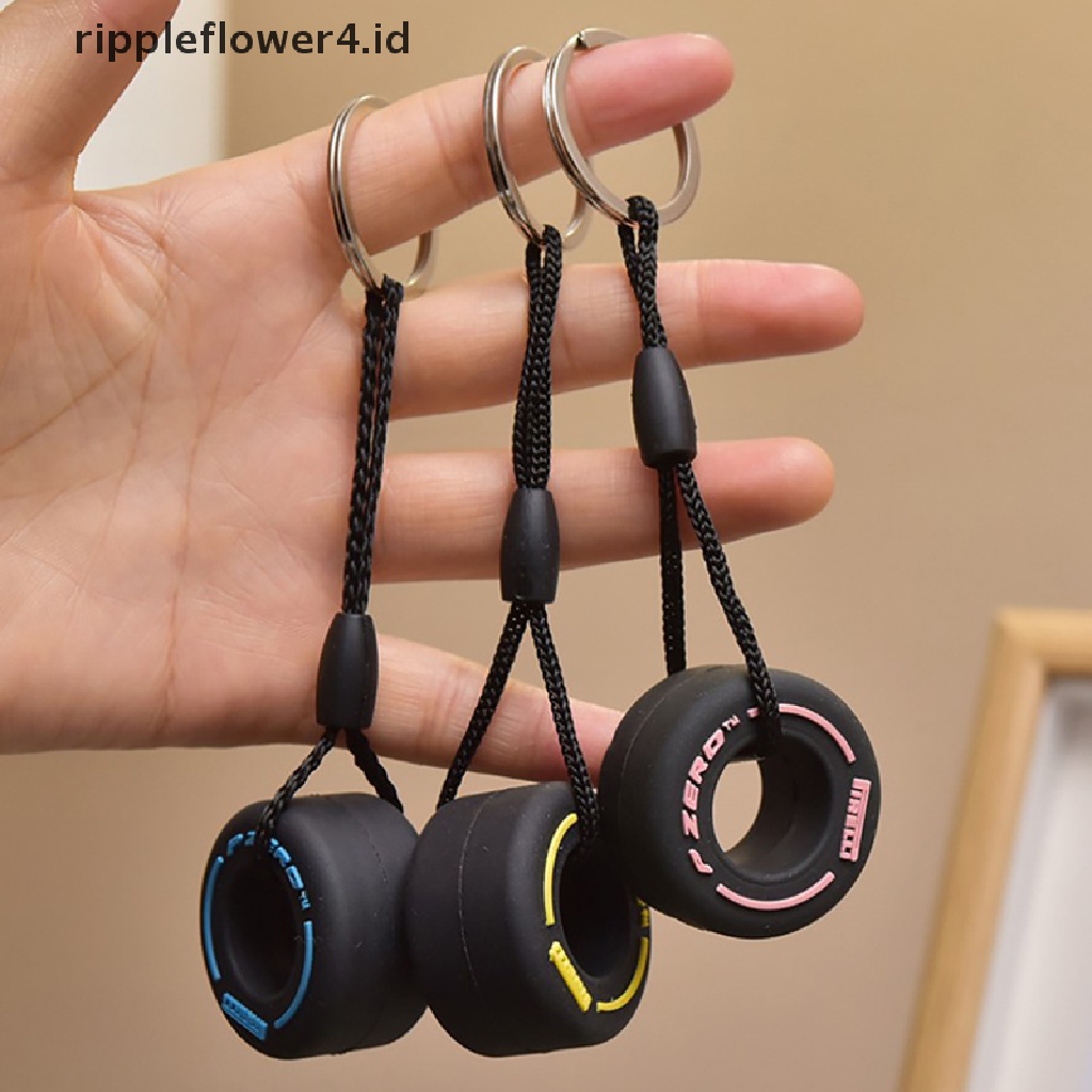 {rippleflower4.id} F1 Souvenir Balap Gantungan Kunci Ban Mobil Hadiah Gantungan Kunci Mobil Mini Unisex Key-Ring~