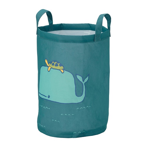 BLAVINGAD Tas penyimpanan, motif paus biru hijau