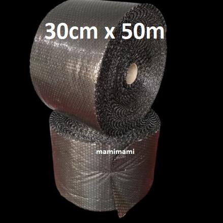 

░☺░ Bubble wrap HITAM 30CM x 50M bagus tebal bubblewrap Bandung gosend plastik gelembung buble warp
