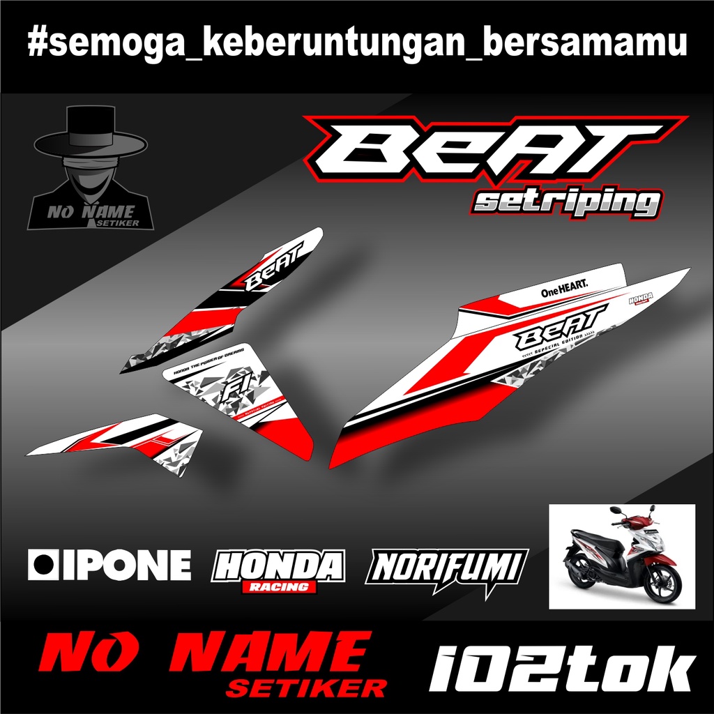 striping setiker stiker sticker beat fi (102tok) 2013-2015 variasi - stiker motor honda setriping beat