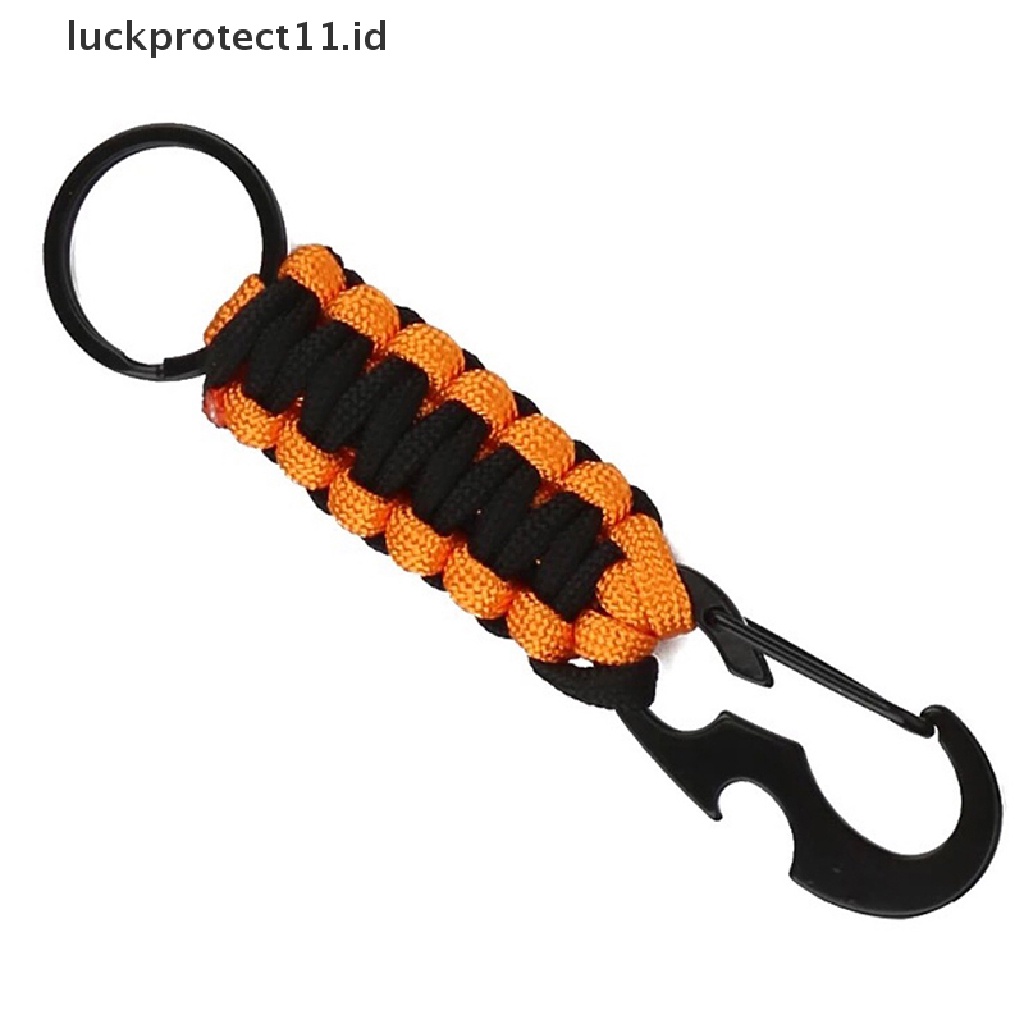 /Fashion Hot// Fashion// Outdoor Camping Carabinar Paracord Gantungan Kunci Tali Klip Pengait Pembuka Botol Camo.