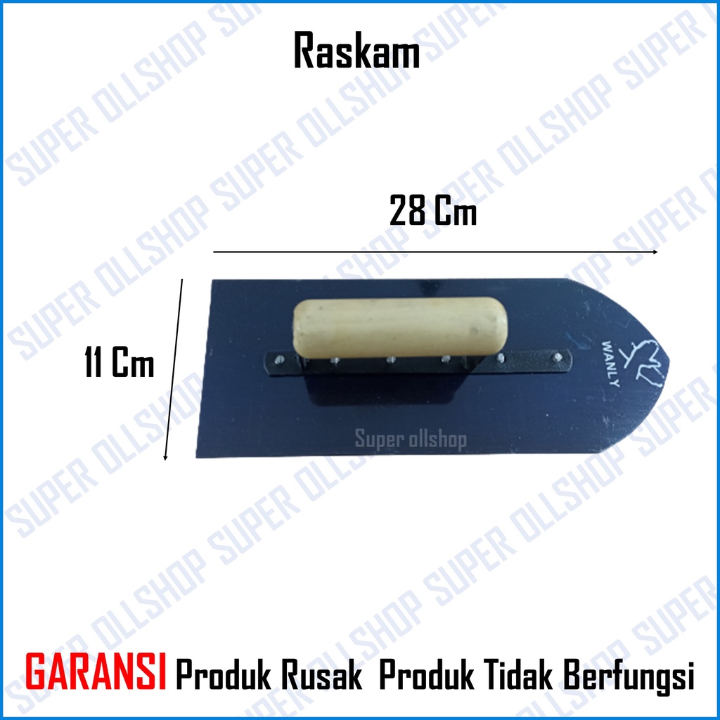 Raskam Roskam Galur Alat Plestering Trowel Acian Sendok Semen Lancip Kotak Gagang Kayu / Plastering Trowel / Roskam / Raskam / Trowol Acian Sendok Semen